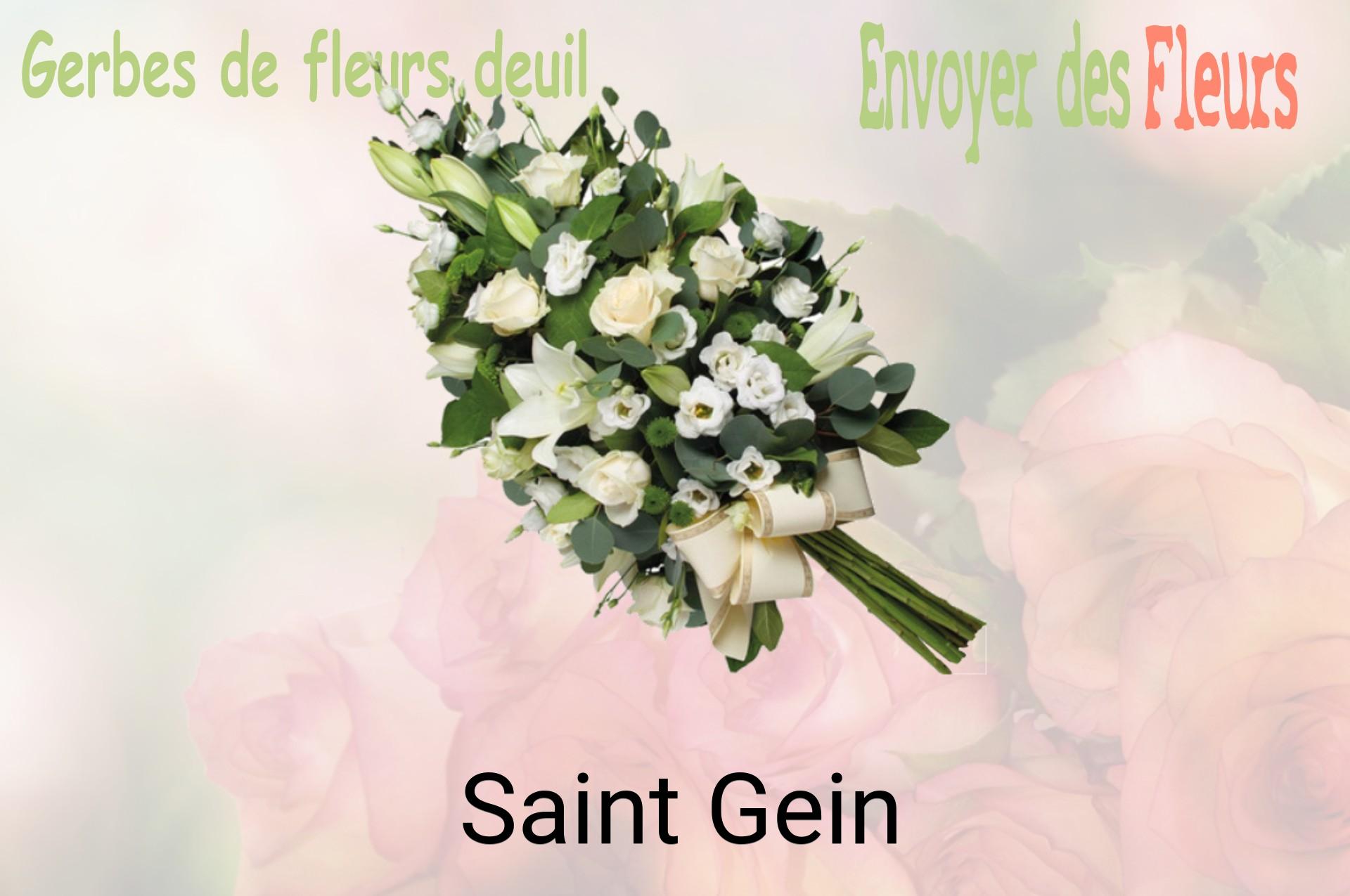 Gerbe de fleurs de deuil livrée à Saint-Gein